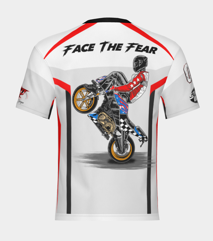 #1 Road Ripper Short Sleeve Wheelie Design 100% Polyester Dry fit Sublimation Printed