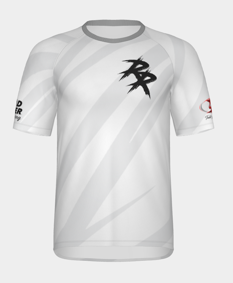 #7 Dirt Ripper Short Sleeve Shirt Design 100% Polyester Dry fit Sublimation Printed Gray Strips