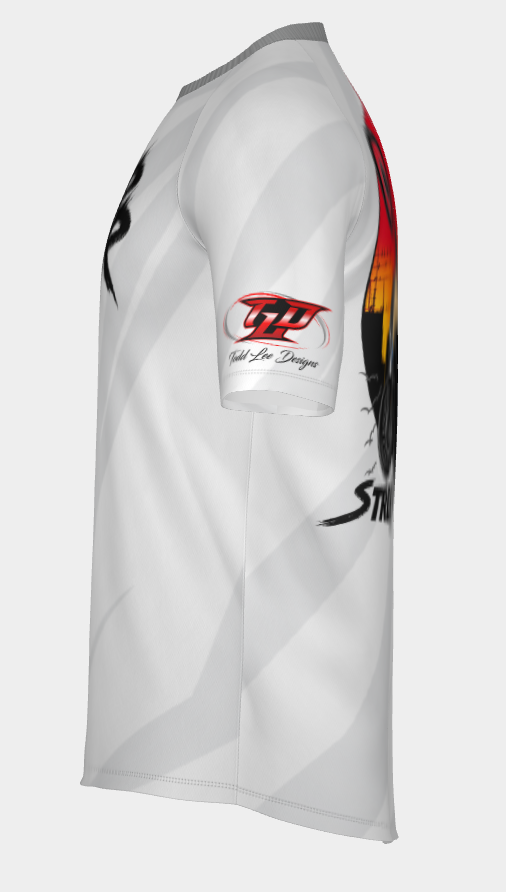 #12 Short Sleeve Surron wheelie Dry fit Shirt 100% Polyester Sublimation Printed silver strips