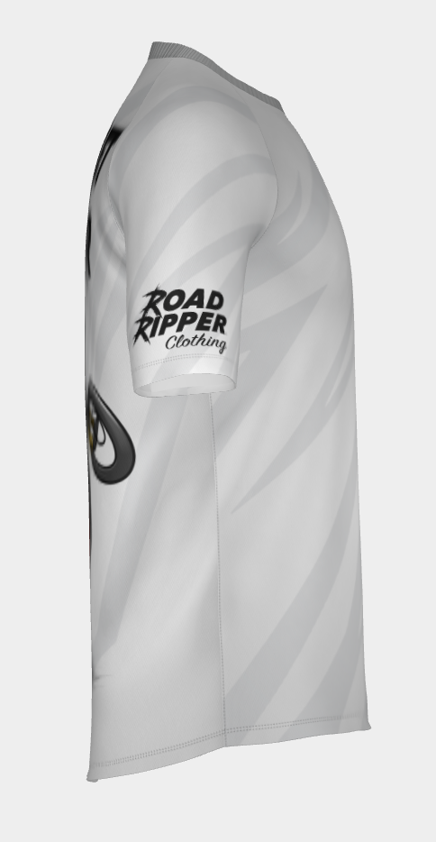 #14 Street Ripper Short Sleeve Surron Tuff wheelie Dry fit Shirt 100% Polyester Sublimation Printed silver strips