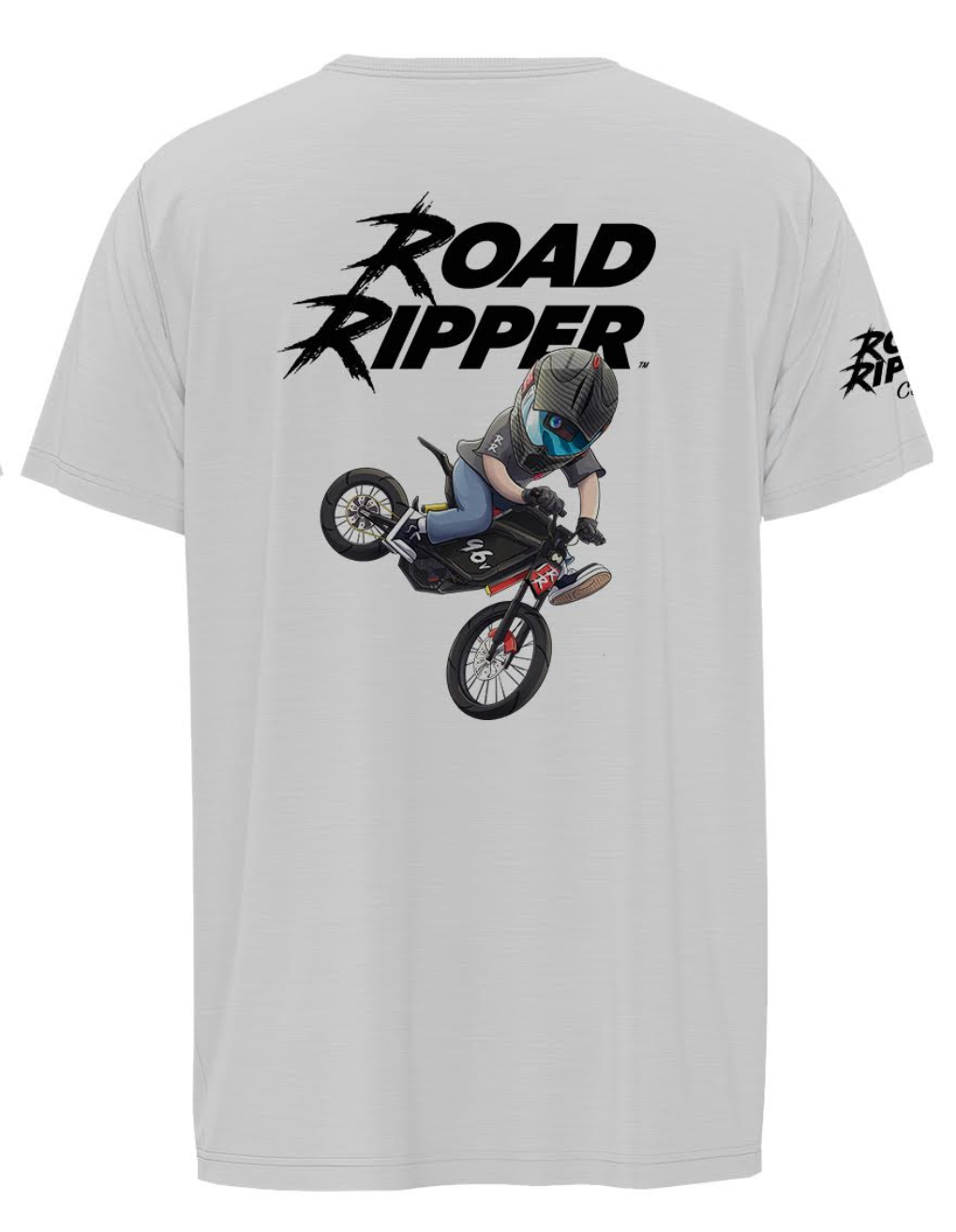 #20 Road Ripper Short Sleeve Surron wheelie Dry fit Shirt 100% Polyester Sublimation Printed silver strips