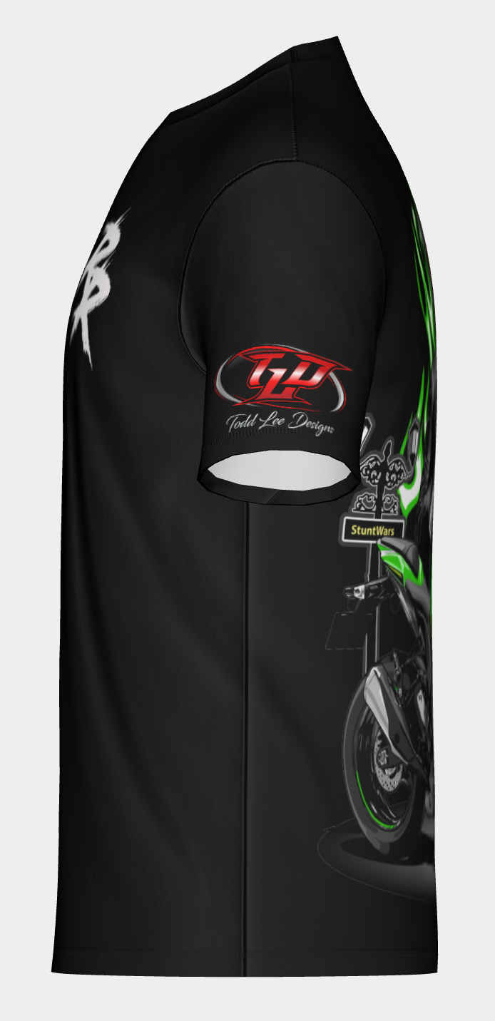 #18 Green Motorcycle Road Ripper Short Sleeve Shirt Design 100% Polyester Dry fit Sublimation Printed Black