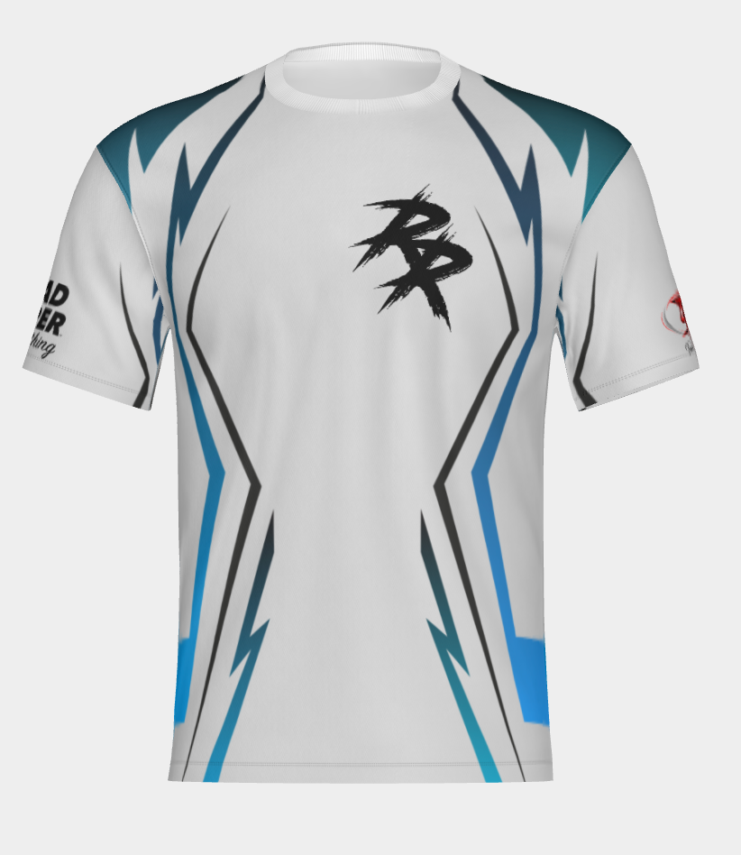 #16 Ryan Colbert Road Ripper Short Sleeve Shirt Design 100% Polyester Dry fit Sublimation Printed white with city background