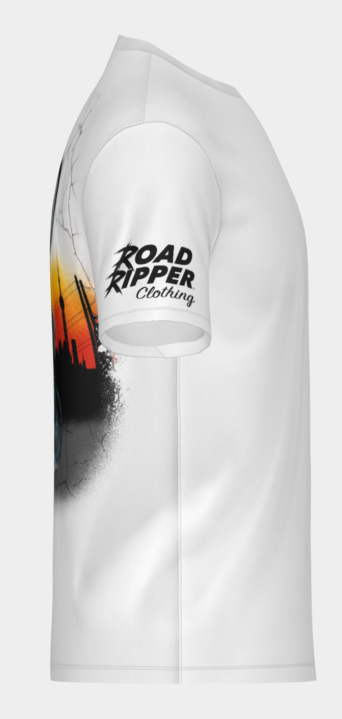 #25 Road Ripper, Surron 12 o'clock Wheelie Short Sleeve Shirt Design 100% Polyester Dry fit Sublimation Printed