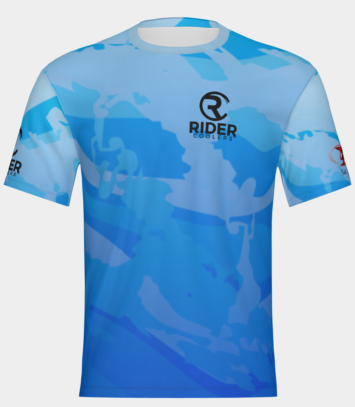 #27 Rider Coolers, American Flag Bass Short Sleeve Shirt Design 100% Polyester Dry fit Sublimation Printed