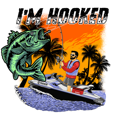 #23 I'm hooked Blue Long Sleeve Shirt Design 100% Polyester Dry fit Sublimation Printed Blue strips
