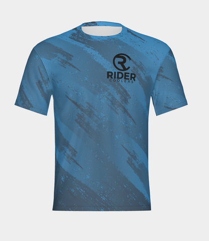 #3 I'm hooked Short Sleeve Shirt Design 100% Polyester Dry fit Sublimation Printed Blue strips