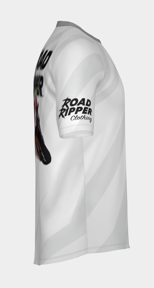 #9 Moto GP Ripper Road Racer Short Sleeve Shirt Design 100% Polyester Dry fit Sublimation Printed Gray Strips