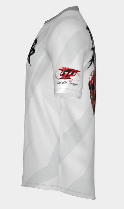 #9 Moto GP Ripper Road Racer Short Sleeve Shirt Design 100% Polyester Dry fit Sublimation Printed Gray Strips