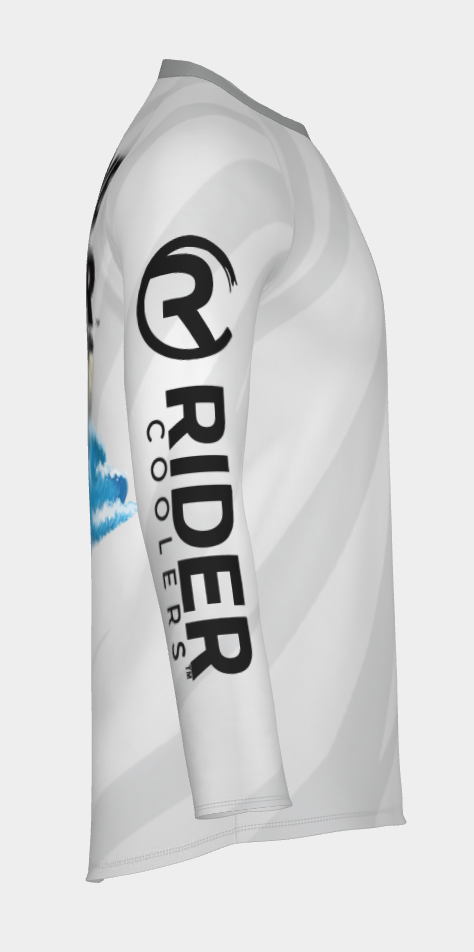#6 Wave Ripper Long Sleeve Shirt Design 100% Polyester Dry fit Sublimation Printed Gray strips