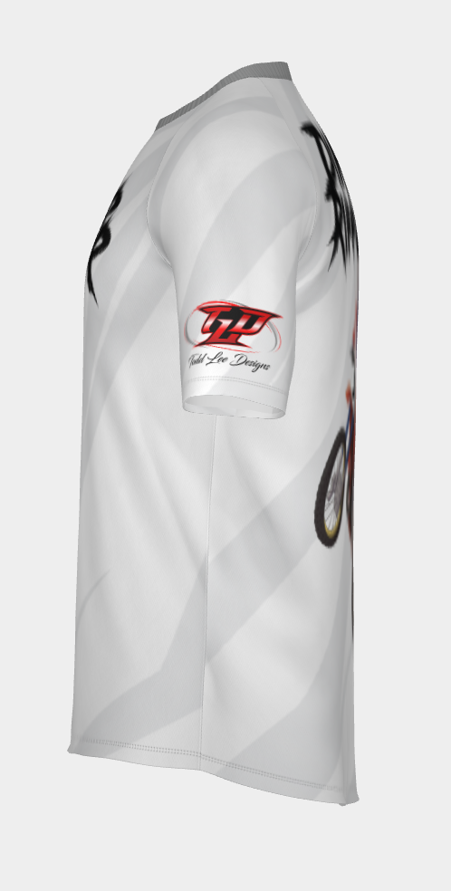 #7 Dirt Ripper Short Sleeve Shirt Design 100% Polyester Dry fit Sublimation Printed Gray Strips