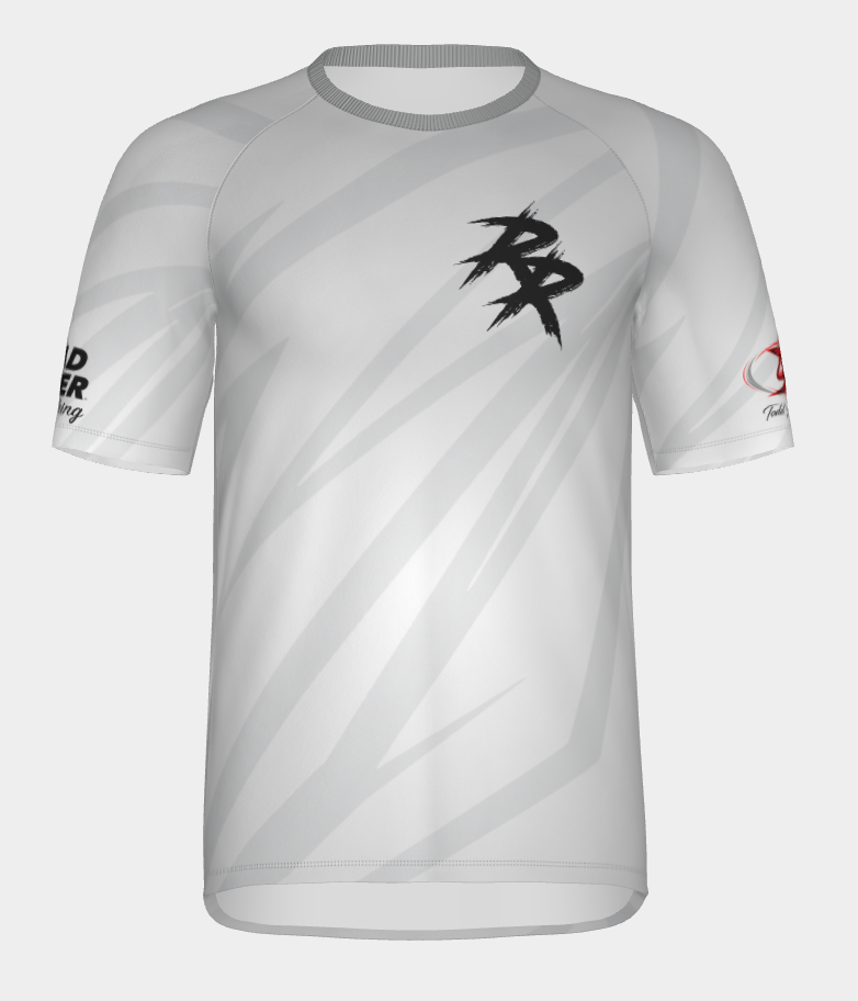 #14 Street Ripper Short Sleeve Surron Tuff wheelie Dry fit Shirt 100% Polyester Sublimation Printed silver strips