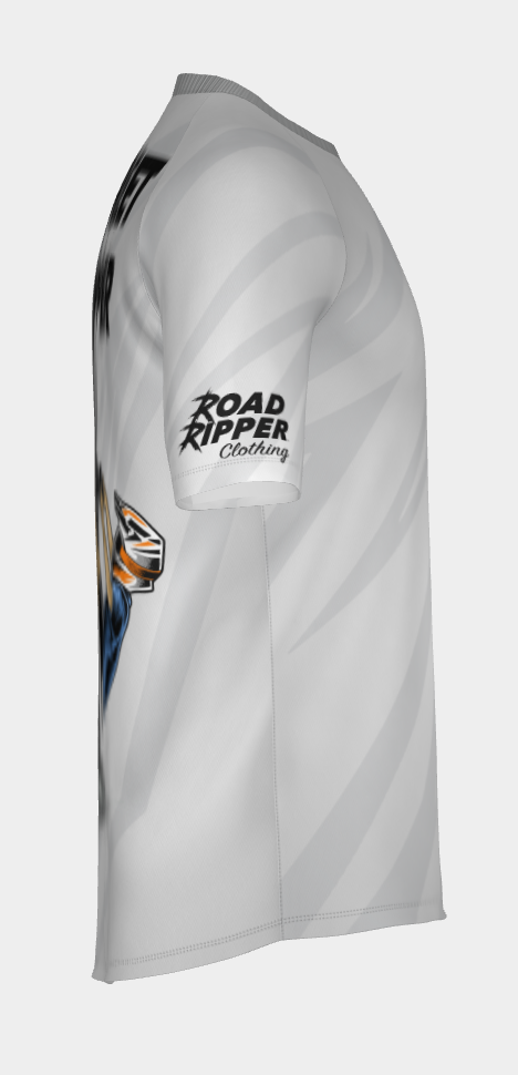 #15 Street Ripper Short Sleeve Mason Surron 12 o'clock wheelie Dry fit Shirt 100% Polyester Sublimation Printed silver strips