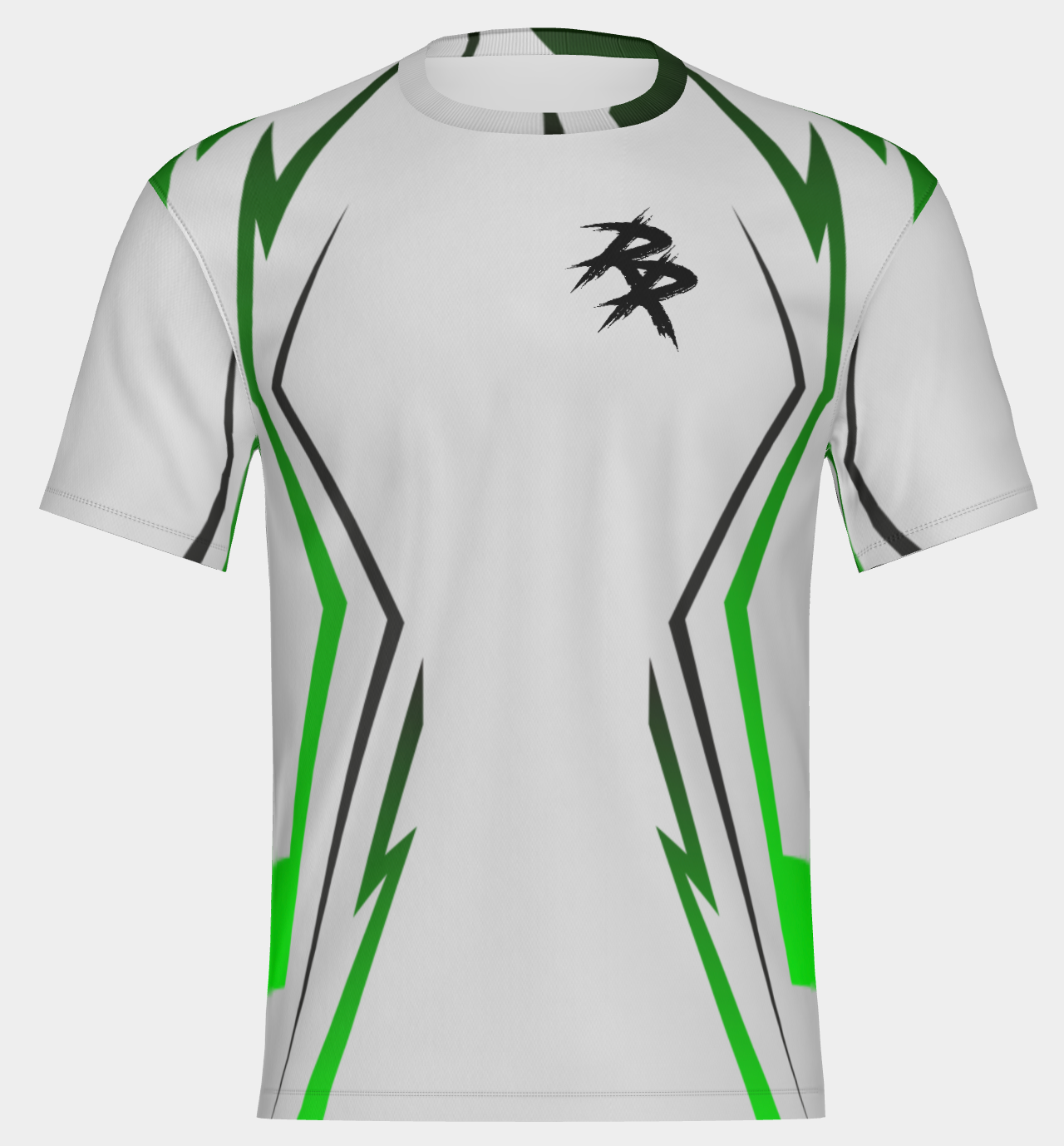 #21 Green Motorcycle Road Ripper Short Sleeve Shirt Design 100% Polyester Dry fit Sublimation Printed white and green
