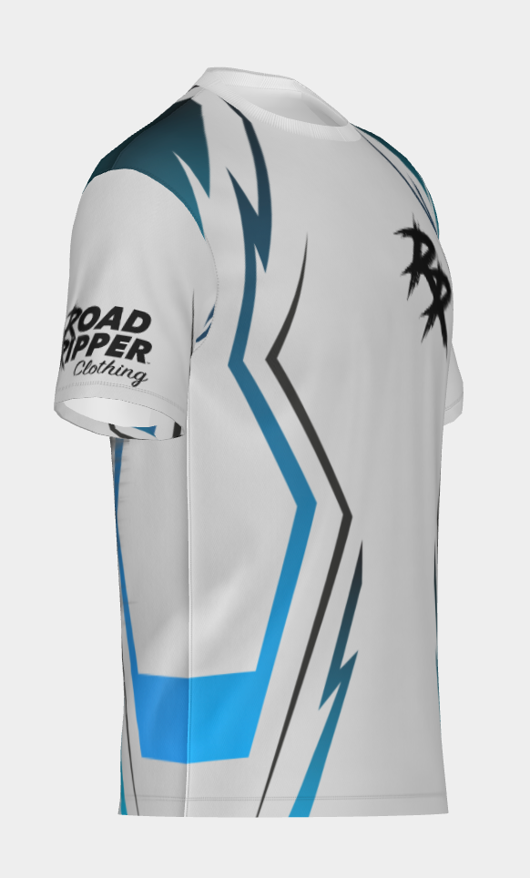 #16 Ryan Colbert Road Ripper Short Sleeve Shirt Design 100% Polyester Dry fit Sublimation Printed white with city background