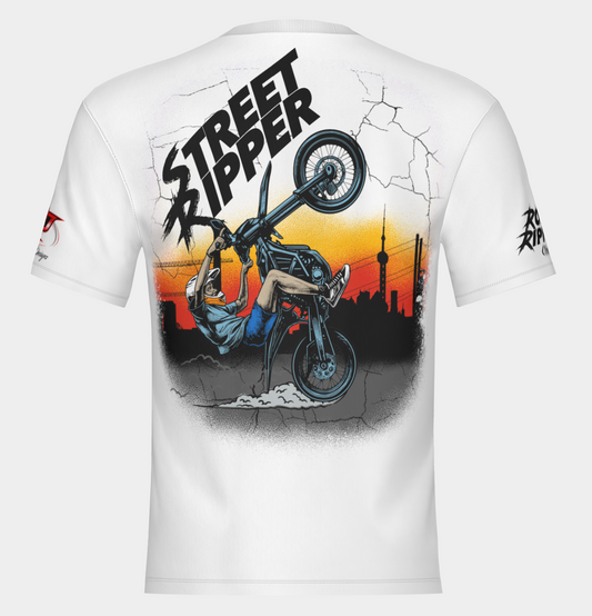 #25 Road Ripper, Surron 12 o'clock Wheelie Short Sleeve Shirt Design 100% Polyester Dry fit Sublimation Printed
